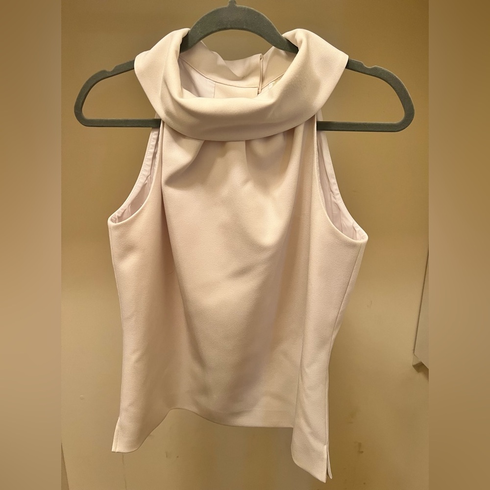 Sail to Sable high neck blouse with gold buttons up the back. Cowl neck